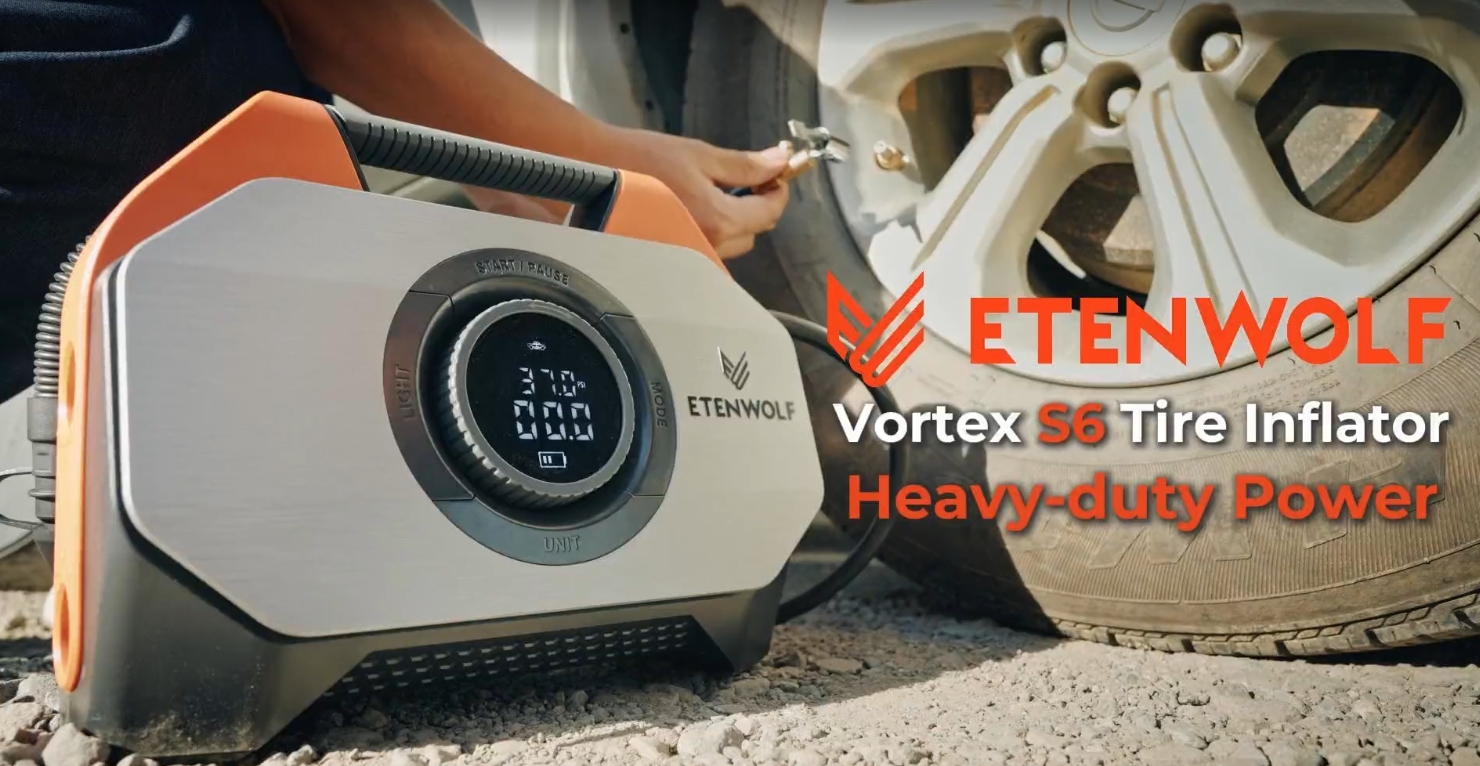 ETENWOLF VORTEX S6 Tire Inflator Portable Air Compressor for Heavy